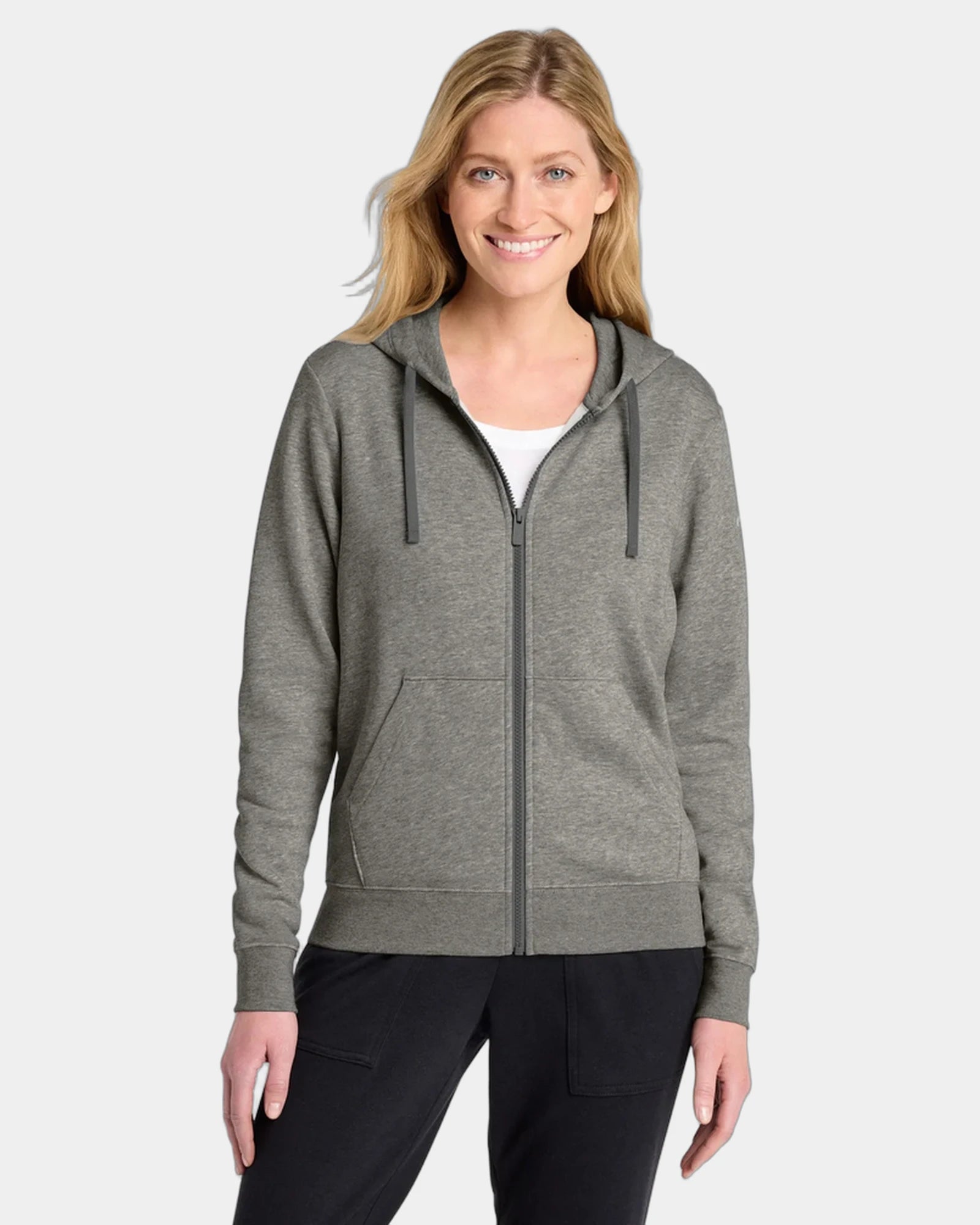 Custom full-zip hoodie Nike Club Fleece Swoosh - Charcoal Heather